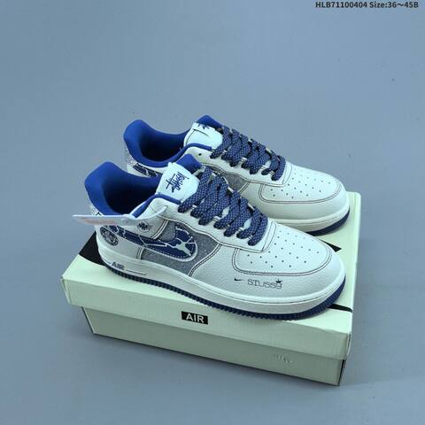 Nike Air Force 1 07 Low Off White Blue Silver EU 36-45 Sneaker - Unisex (BS-60944)