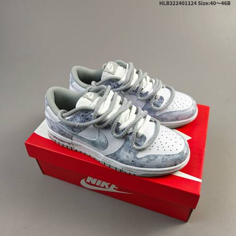 Nike SB Dunk Low Retro DIY White Light Grey Blue EU 40-46 Skate Shoe - Men's (BS-63139)
