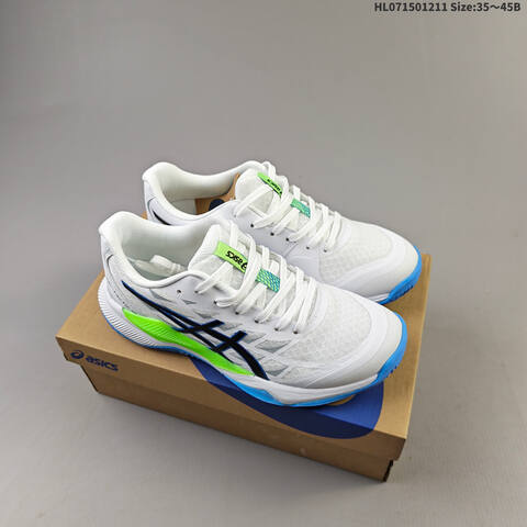 ASICS Gel Tactic 12 White Blue Neon Green EU 35 45 Tennis Shoe EU 35-45 Casual Sneakers - Unisex (BS-69170)