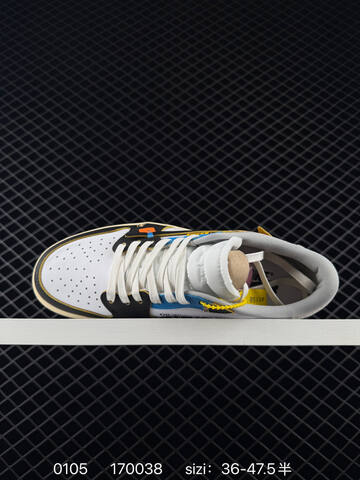 Jordan Air Jordan 1 Low Off White Travis Scott White Black Blue Tan Cream EU 36-47 5 Sneaker - Unisex (BS-79893)