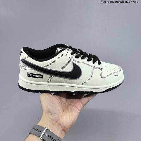Nike SB Dunk Low Supreme Off White Black Navy EU 36-45 Skate Shoe - Unisex (BS-60862)