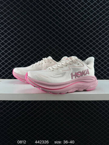 HOKA ONE ONE Clifton 10 White Light Pink Hot Pink EU 36-40 Running Shoe Running Sneakers - Unisex (BS-86493)