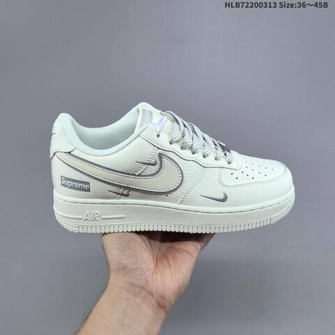 Nike Air Force 1 Low Supreme Off White Light Grey EU 36-45 Sneaker - Unisex (BS-61330)