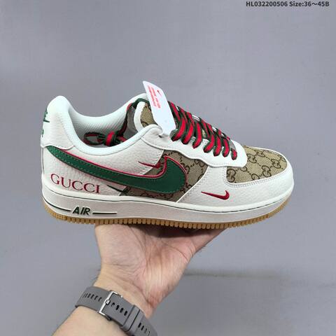 Nike Air Force 1 07 Low White Beige Green Red Gum EU 36-45 Sneaker - Unisex (BS-60469)
