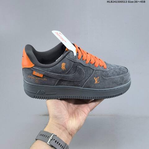 Nike Air Force 1 07 LV8 Dark Grey Orange EU 36-45 Sneaker - Unisex (BS-60351)