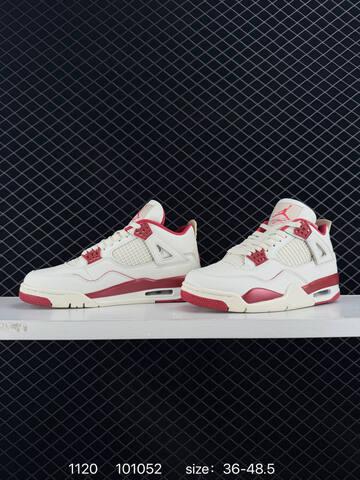 Jordan Air Jordan 4 Retro Sail White Red EU 36-48 5 Basketball Shoe - Unisex (BS-80224)