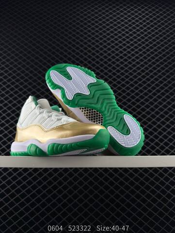 Jordan Air Jordan 11 Retro White Gold Green EU 40-47 Basketball Shoe - Men's (BS-81264)