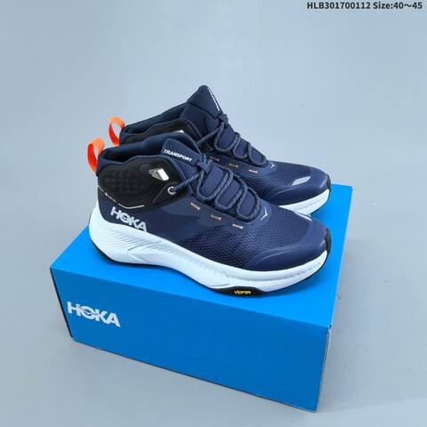 HOKA ONE ONE Transport Hike GTX Navy Blue White Black Orange EU 40-45 Trail Shoe Trail Running Sneakers - Men's (BS-69405)