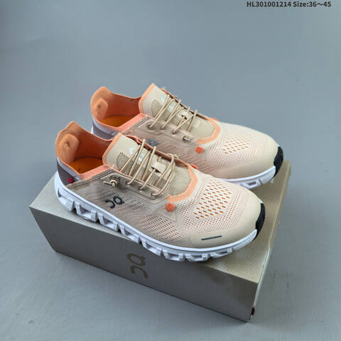 On Cloud 6 Coast Beige Peach White Black EU 36-45 Running Shoe Running Sneakers - Unisex (BS-69745)