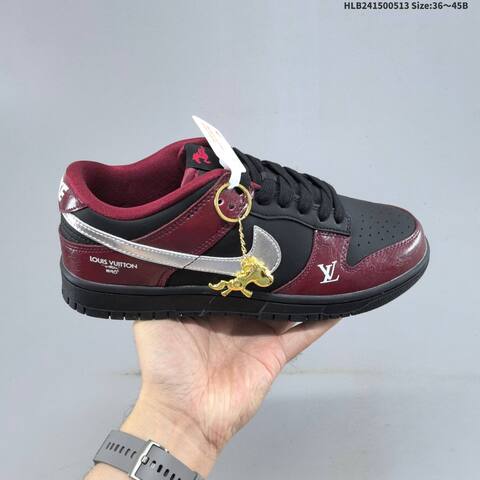 Nike Dunk SB Low Black Burgundy Silver Beige EU 36-45 Skate Shoe - Unisex (BS-60350)
