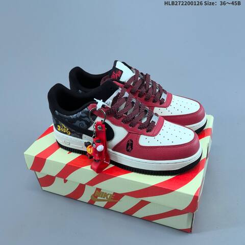 Nike Air Force 1 07 Low White Red Black Yellow EU 36-45 Sneaker - Unisex (BS-61751)