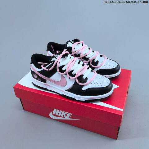 Nike Dunk Low Retro DIY White Black Light Pink EU 35 5-40 Skate Shoe - Unisex (BS-61644)