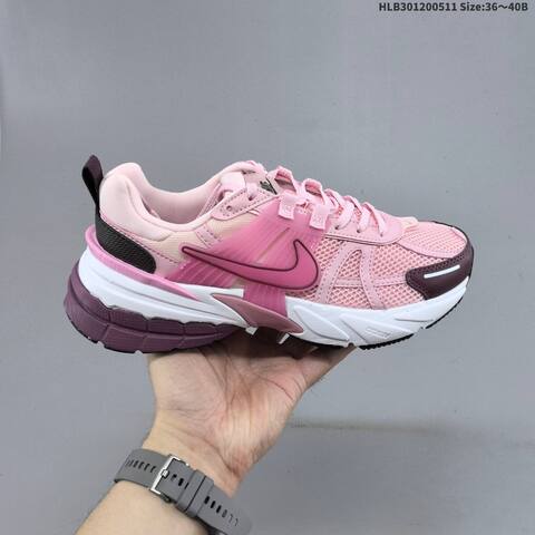 Nike V2K Run Light Pink Dark Pink Burgundy White Black EU 36-40 Running Shoe - Unisex (BS-60418)
