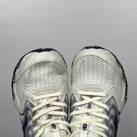 Mizuno WAVE PROPHECY J1 GC258384 Off White Silver Navy Running Shoe Running Sneakers (BS-86775)