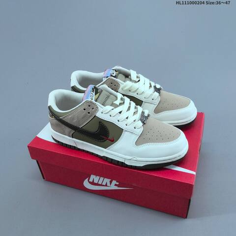 Nike SB Dunk Low Pegasus Pack CNY IQ1118-220 White Olive Khaki Black Red EU 36-47 Skate Shoe - Unisex (BS-61533)