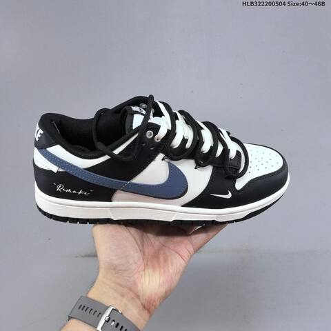 Nike SB Dunk Low Retro DIY Remake Black White Slate Blue EU 40-46 Skate Shoe - Men's (BS-60528)