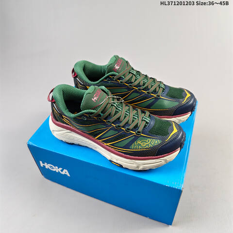 HOKA ONE ONE Mafate Speed 2 Green Navy Yellow Burgundy White EU 36-45 Trail Shoe Trail Running Sneakers - Unisex (BS-69439)