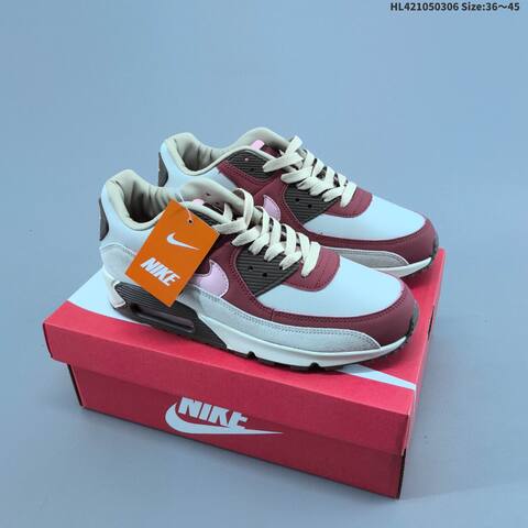 Nike Air Max 90 White Burgundy Pink Grey Black EU 36-45 Sneaker - Unisex (BS-61460)