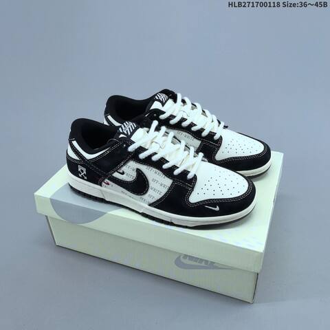Nike SB Dunk Low Off White Custom Black Off White Red EU 36-45 Skate Shoe - Unisex (BS-61935)