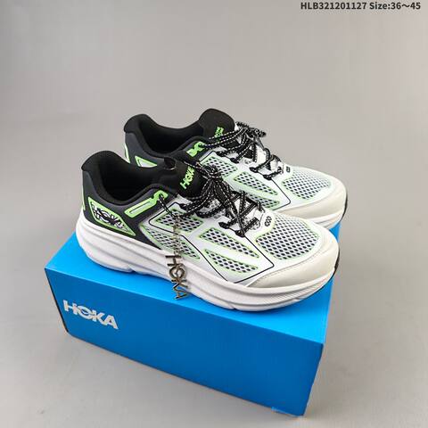 HOKA ONE ONE Clifton One9 White Black Neon Green EU 36-45 Running Shoe Running Sneakers - Unisex (BS-69442)