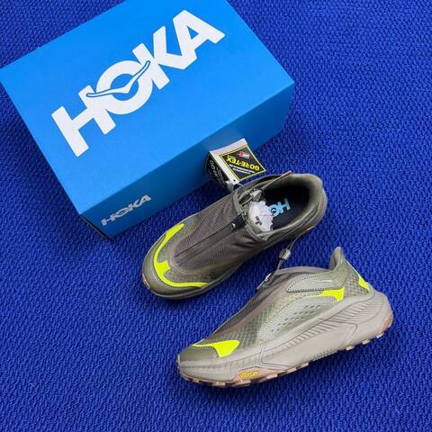 HOKA ONE ONE Project Transport Olive Neon Yellow Brown Trail Shoe Trail Running Sneakers (BS-86815)