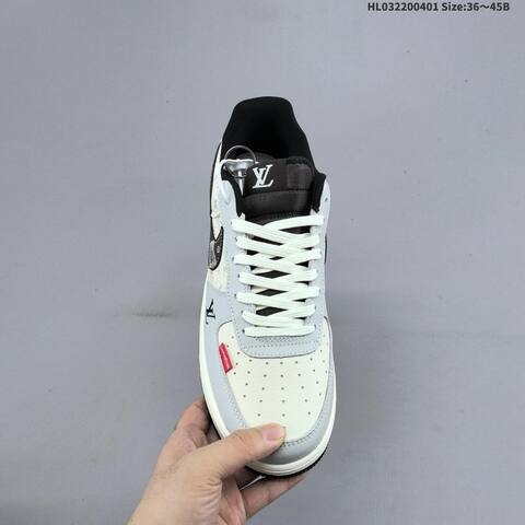 Nike Air Force 1 Low Off White Light Grey Black Red EU 36-45 Skate Shoe - Unisex (BS-60997)