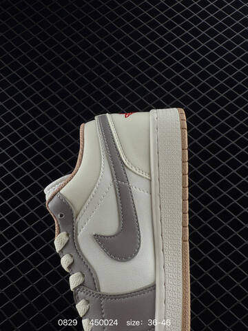 Jordan Air Jordan 1 Low Sail Grey Gum Red EU 36-46 Sneaker - Unisex (BS-80814)