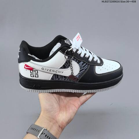 Nike Air Force 1 07 LV8 RJ1988-004 Black White Grey Red EU 36-45 Sneaker - Unisex (BS-59909)