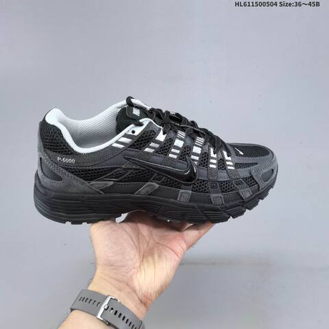 Nike P-6000 Black Dark Grey White EU 36-45 Running Shoe - Unisex (BS-60534)