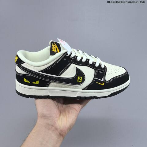 Nike SB Dunk Low Off White Black Yellow Brown Orange EU 36-45 Skate Shoe - Unisex (BS-61455)