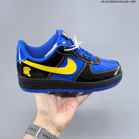 Nike Air Force 1 07 Black Blue Yellow EU 36-45 Sneaker - Unisex (BS-61125)