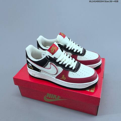 Nike Air Force 1 Low Off White Red Black Gold EU 36-45 Sneaker - Unisex (BS-61547)