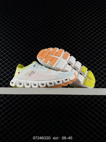 On Running Cloud 6 Coast White Light Blue Orange Lime EU 36-45 Running Shoe Running Sneakers - Unisex (BS-84995)