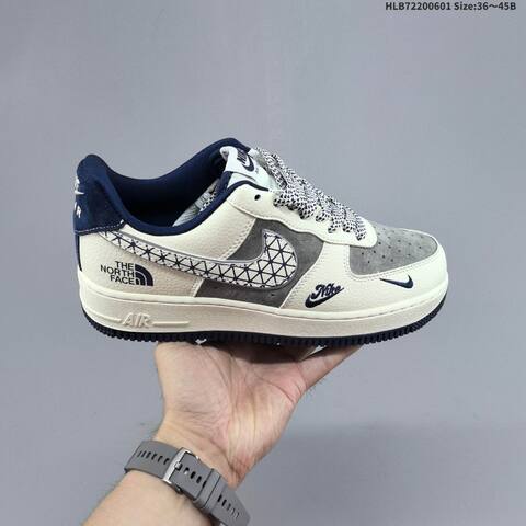 Nike Air Force 1 07 LV8 JR8888 004 Off White Grey Navy Blue EU 36 45 Skate Shoe EU 36-45 - Unisex (BS-60007)