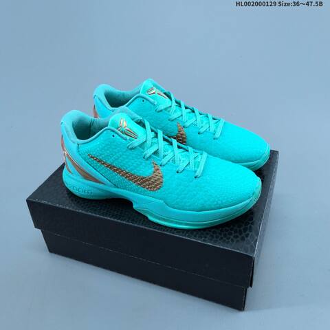Nike Kobe 6 Protro Statue Of Liberty Turquoise Metallic Gold EU 36-47 5 Basketball Shoe - Unisex (BS-61677)
