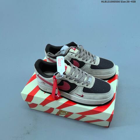 Nike Air Force 1 07 LV8 Beige Black Red White EU 36-45 Sneaker - Unisex (BS-60461)