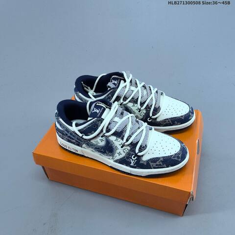 Nike Dunk SB Low Off White Black Navy Blue EU 36-45 Skate Shoe - Unisex (BS-60453)