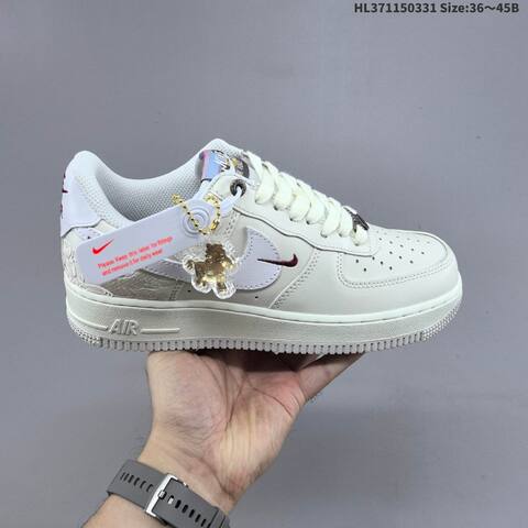 Nike Air Force 1 07 CNY IQ1119 011 Off White Burgundy Gold White EU 36 45 Sneaker EU 36-45 - Unisex (BS-61014)