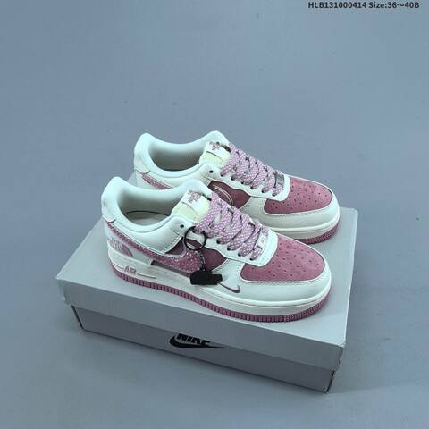 Nike Air Force 1 07 LV8 Off White Light Pink Dark Pink EU 36-40 Skate Shoe - Unisex (BS-60734)