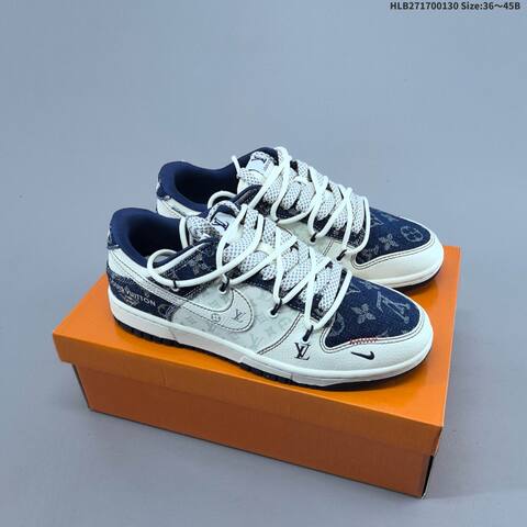 Nike Dunk SB Low Off White Navy Blue EU 36-45 Skate Shoe - Unisex (BS-61641)