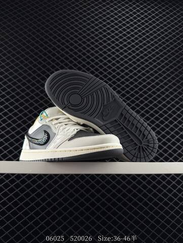 Jordan Air Jordan 1 Low SE Light Grey Black White Yellow EU 36-46 Sneaker - Unisex (BS-81150)