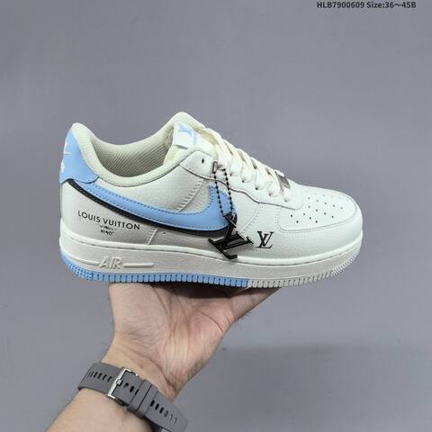 Nike Air Force 1 07 Low Off White Light Blue Black EU 36-45 Sneaker - Unisex (BS-59925)