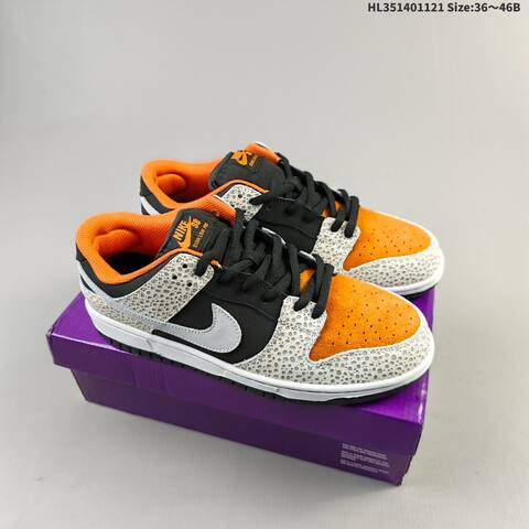Nike SB Dunk Low Pro Black Orange White Grey EU 36-46 Skate Shoe - Unisex (BS-63309)