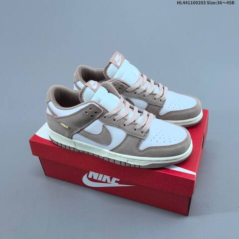 Nike SB Dunk Low Pro White Taupe Pink Cream EU 36-45 Skate Shoe - Unisex (BS-61567)