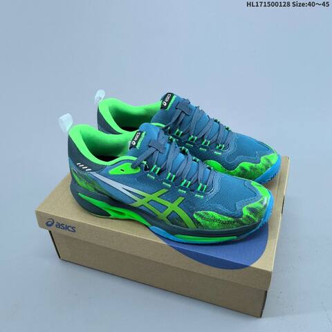 ASICS Court FF 4 Novak Blue Neon Green Dark Grey 40 To 45 Tennis Shoe Casual Sneakers - Men's (BS-69031)