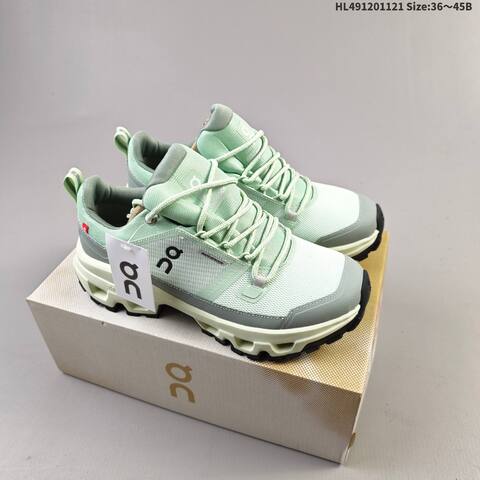 On Running Cloudrock Low Waterproof Mint Green Cream Black EU 36-45 Trail Shoe Trail Running Sneakers - Unisex (BS-69793)