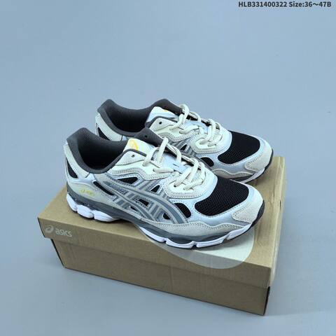 ASICS GEL-NYC Black Grey Beige White EU 36-47 Running Shoe Running Sneakers - Unisex (BS-68982)
