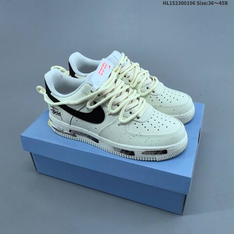 Nike Air Force 1 Low 07 Cream White Black EU 36-45 Sneaker - Unisex (BS-62183)