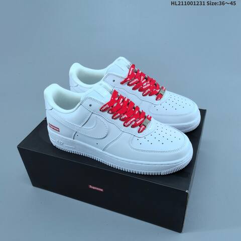 Nike Air Force 1 07 Supreme White Black Red EU 36-45 Sneaker - Unisex (BS-62284)