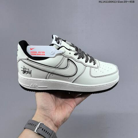 Nike Air Force 1 07 Stussy Off White Black Navy Blue EU 39-45 Sneaker - Unisex (BS-60759)